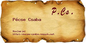 Pécse Csaba névjegykártya