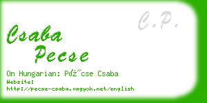 csaba pecse business card